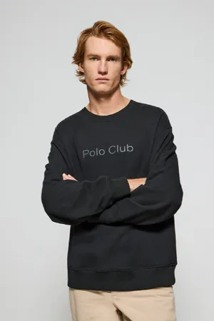Polo Club® Felpa Nera A Girocollo Con Logotipo