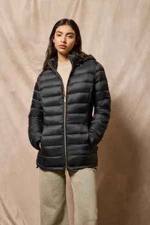 Polo Club® Giacca Ultralight Nera Cintia Con Cappuccio Rimovibile E Ricamo Pc