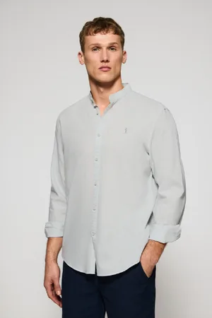 Polo Club® Camicia Con Colletto Alla Coreana In Lino-Cotone Con Ricamo Rigby Go