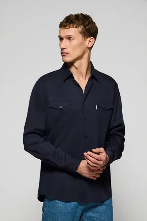 Polo Club® Camicia Franklin Kaki Blu Marino Con Tasche Regular Fit
