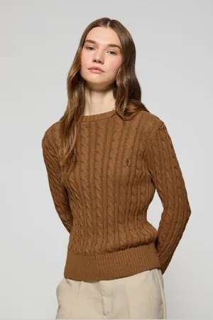 Polo Club® Maglione Cammello Intrecciato A Girocollo E Ricamo Rigby Go