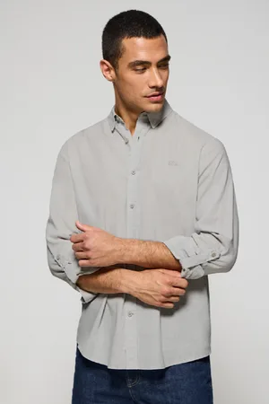Polo Club® Camicia Grigia In Lino-Cotone Regular Fit Con Logo Ricamato