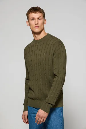 Polo Club® Maglione Verde Chiaro In Filo Intrecciato A Girocollo E Ricamo Rigby Go