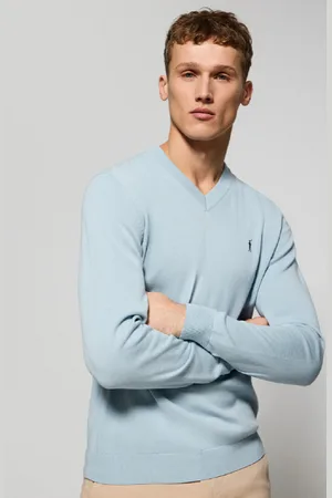 Polo Club® Maglione Blu Chiaro In Filo Con Scollo A V E Ricamo Rigby Go