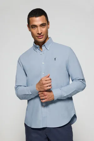 Polo Club® Camicia Oxford Celeste Con Logo Rigby Go Ricamato