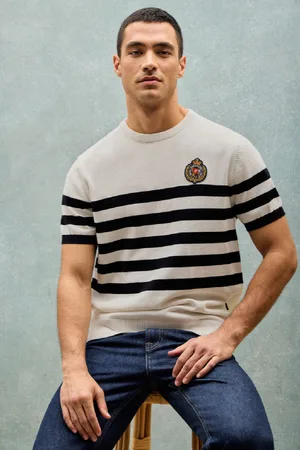 Polo Club® Maglione A Maniche Corte A Righe Con Stemma Nautico