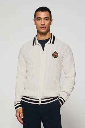 Polo Club® Cardigan A Trecce Con Cerniera E Logo Nautico