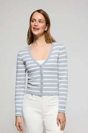 Polo Club® Cardigan A Righe Chiaro Con Stemma Nautico