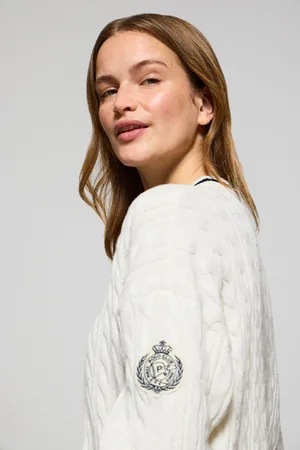 Polo Club® Cardigan Corto A Trecce Abbottonato E Con Toppa Nautica