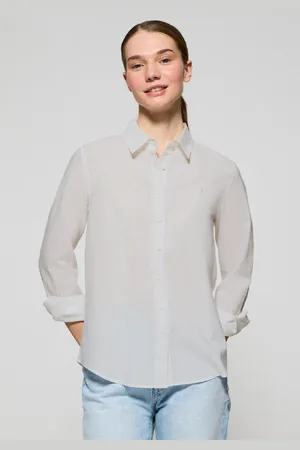 Polo Club® Camicia Bianca Regular Fit In Lino-Cotone Con Ricamo Rigby Go