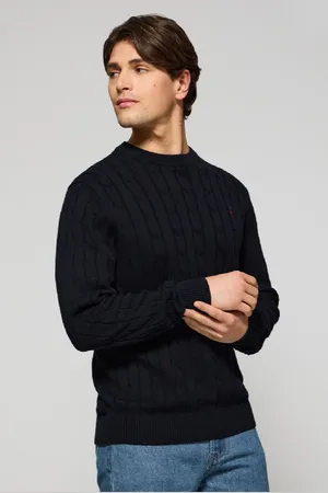 Polo Club® Maglione Blu Marino In Filo Intrecciato A Girocollo E Ricamo Rigby Go