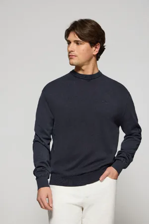 Polo Club® Maglione A Girocollo Tinto In Capo Con Logo Ricamato