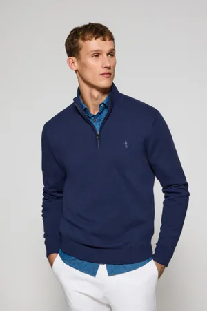 Polo Club® Maglione Viola Azzurrino Con Cerniera E Ricamo Rigby Best