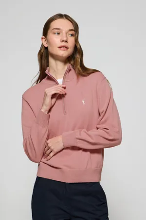 Polo Club® Maglione Rosa Cipria In Filo Con Mezza Cerniera E Ricamo Rigby Go