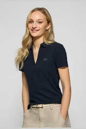 Polo Club® Polo Pedraza Blu Marino Senza Bottoni Con Logo In Gomma