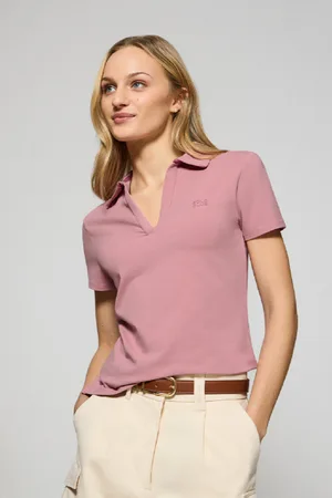 Polo Club® Polo Pedraza Rosa Cipria Senza Bottoni Con Logo In Gomma