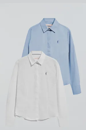 Polo Club® Pack Di Due Magliette Celeste E Bianca Con Logo Rigby Go