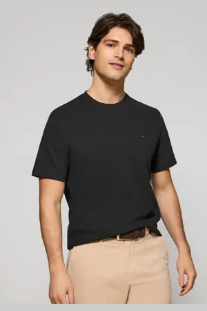 Polo Club® Maglietta Nera Microstruttura Con Monogramma Ricamato Pc