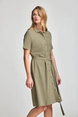 Polo Club® Vestito Verde Abbottonato Con Ricamo Pc