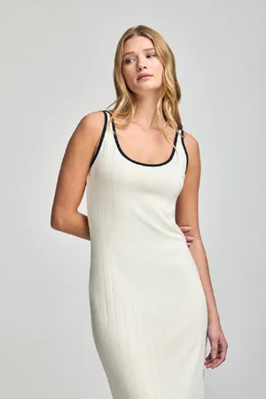 Polo Club® Vestito Color Nude A Coste Con Bretelle Con Bottone Madreperlato