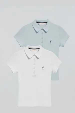 Polo Club® Pack Di Due Polo Blu Chiaro E Bianca Con Logo Rigby Go