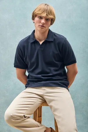Polo Club® Polo Blu Marino Pascal Senza Bottoni Con Monogramma Ricamato