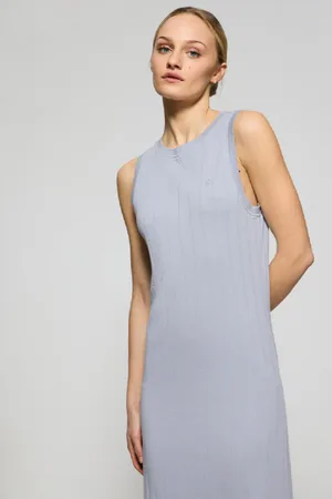 Polo Club® Vestito Lungo E A Coste Con Monogramma Ricamato