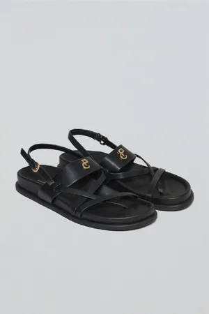 Polo Club® Sandali Allegra Neri Con Cinturino In Stile Bio Con Dettagli Metallici