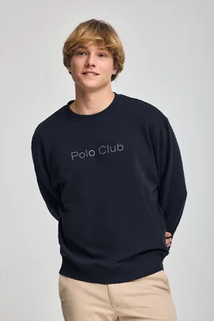 Polo Club® Felpa Oversize Blu Marino A Girocollo Con Logo Minimal Combo