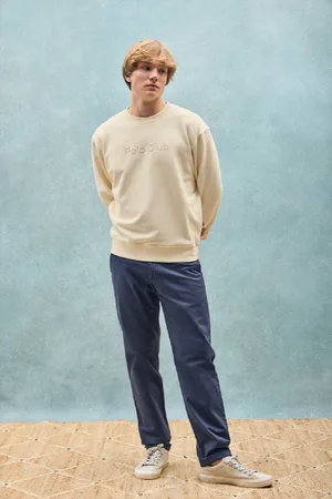 Polo Club® Felpa Oversize Color Ecrù A Girocollo Con Logo Minimal Combo