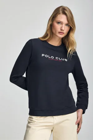 Polo Club® Felpa Blu Marino Con Logo In Gomma