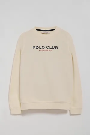 Polo Club® Felpa Ecrù Con Logo In Gomma
