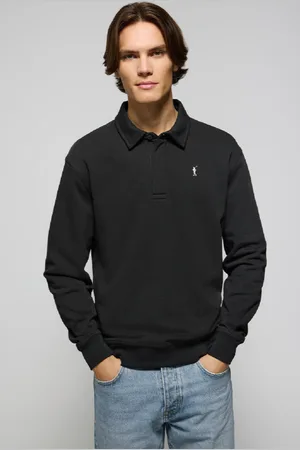 Polo Club® Felpa Blu Nera Con Collo A Polo E Ricamo Rigby Go