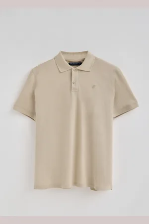 Polo Club® Polo In Cotone E Lino Con Due Bottoni E Monogramma Ricamato