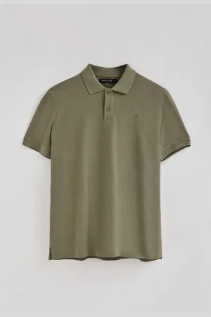 Polo Club® Polo Verde Chiaro In Cotone E Lino Con Due Bottoni E Monogramma Ricamato