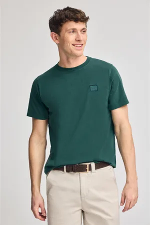 Polo Club® Maglietta Verde Smeraldo Tinta In Capo Con Particolare
