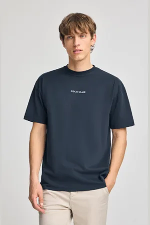 Polo Club® Maglietta Blu Marino Con Scollo Rotondo E Stampa Nautica