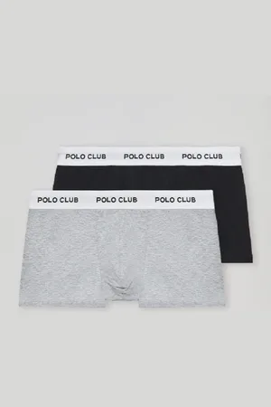 Polo Club® Pack Di Due Boxer Neri E Grigi Con Logo