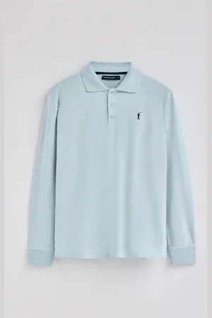 Polo Club® Polo Blu Chiaro A Maniche Lunghe Con Tre Bottoni Con Ricamo Rigby Best