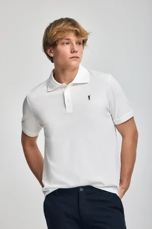 Polo Club® Polo Bianca A Maniche Corte E Tre Bottoni Con Logo Rigby Go Ricamato