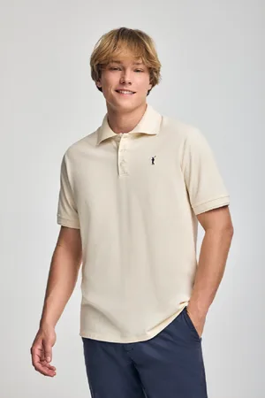 Polo Club® Polo Ecrù A Maniche Corte E Tre Bottoni Con Logo Rigby Go Ricamato
