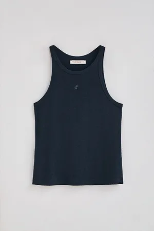 Polo Club® Maglietta Blu Marino In Lino E Cotone Con Monogramma Ricamato