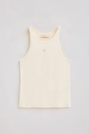 Polo Club® Maglietta Ecrù In Lino E Cotone Con Monogramma Ricamato