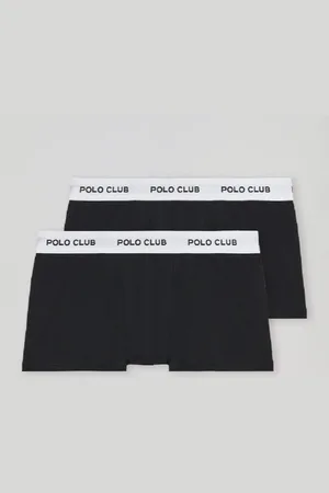 Polo Club® Pack Di Due Boxer Neri Con Logo