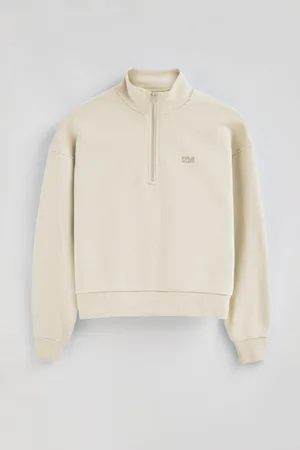 Polo Club® Felpa Ecrù Boxy Fit Con Logo In Gomma