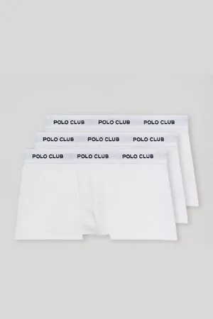 Polo Club® Pack Di Tre Boxer Bianchi Con Logo