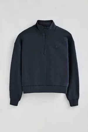 Polo Club® Felpa Blu Marino Boxy Fit Con Logo In Gomma