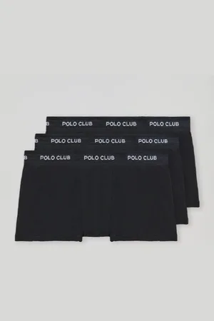 Polo Club® Pack Di Tre Boxer Neri Con Logo