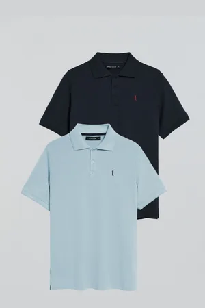 Polo Club® Pack Di Due Polo A Tre Bottoni In Blu Chiaro E Blu Marino Con Logo Rigby Go