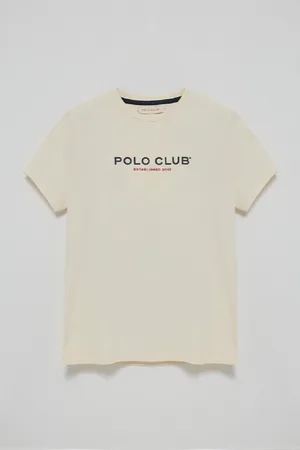Polo Club® Maglietta Basic Ecrù Con Logo In Gomma